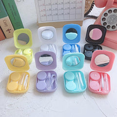 Colorful Lens Case Kit 2Pcs Brighten Look Mirror Durable & Portable