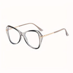 Light Resistant Glasses Cat Eye Frame Flat Lenses