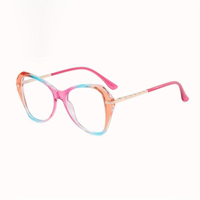 Light Resistant Glasses Cat Eye Frame Flat Lenses