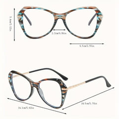 Light Resistant Glasses Cat Eye Frame Flat Lenses