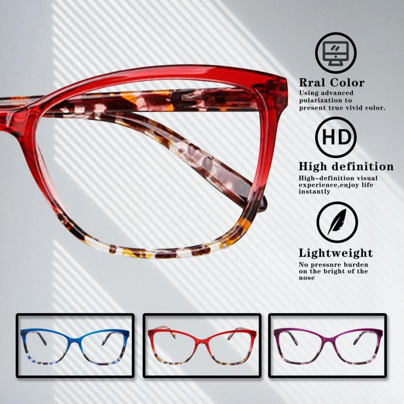 Square Anti Light Reading Glasses for Men Women - Computer Readers Eyeglasses