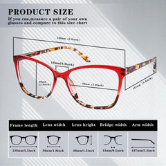 Square Anti Light Reading Glasses for Men Women - Computer Readers Eyeglasses