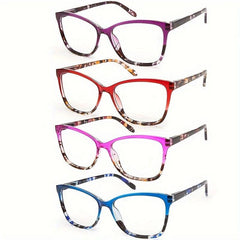 Square Anti Light Reading Glasses for Men Women - Computer Readers Eyeglasses