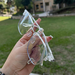 Retro Men's Transparent Eyebrow Blocking Glasses - Funky Style