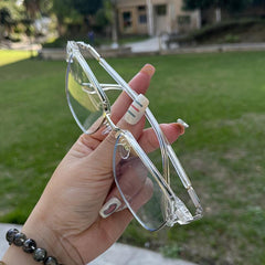 Retro Men's Transparent Eyebrow Blocking Glasses - Funky Style