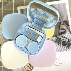 Compact Lens Case with Mirror - Plastic Lens Companion Case