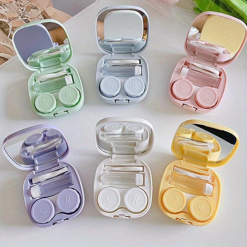 Compact Lens Case with Mirror - Plastic Lens Companion Case