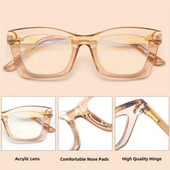 1pc Mixed Metal Feet Unisex Reading Glasses With Cloth And Case