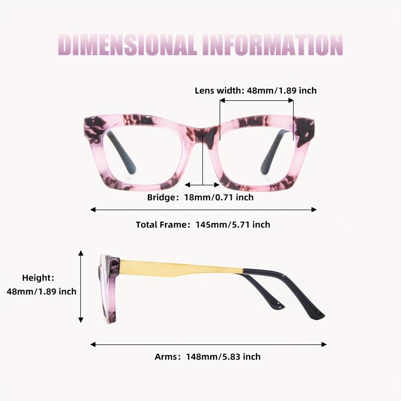 1pc Mixed Metal Feet Unisex Reading Glasses With Cloth And Case