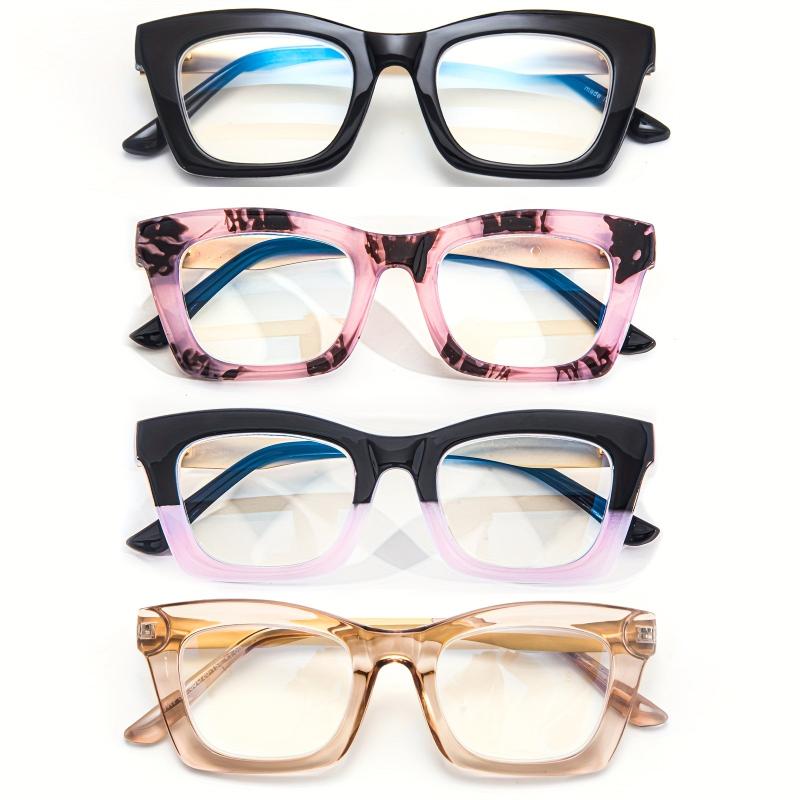 1pc Mixed Metal Feet Unisex Reading Glasses With Cloth And Case