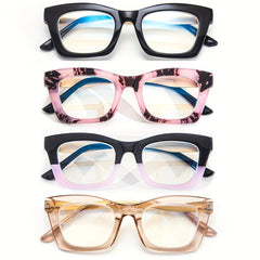 1pc Mixed Metal Feet Unisex Reading Glasses With Cloth And Case