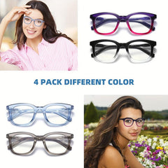 4Pack Women's Anti-Glare Computer Glasses UV Protection