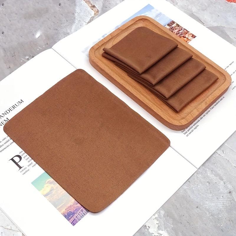 5pcs Brown Cleaning Cloth for Glasses & Electronics