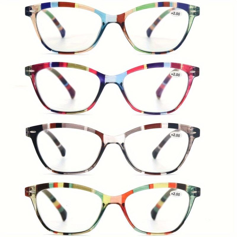 4pk Women's Cat's Eye Reading Glasses with Rivet Detailing