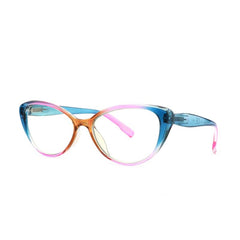 Women's Cat Eye Reading Glasses Spring Hinge Light Blocking