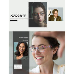 Women Reading Glasses Colorful Readers Cat Eye Lightweight Flexible Spring Hinge