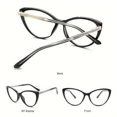 Retro Cat Eye Reading Glasses with Spring Hinges for Women