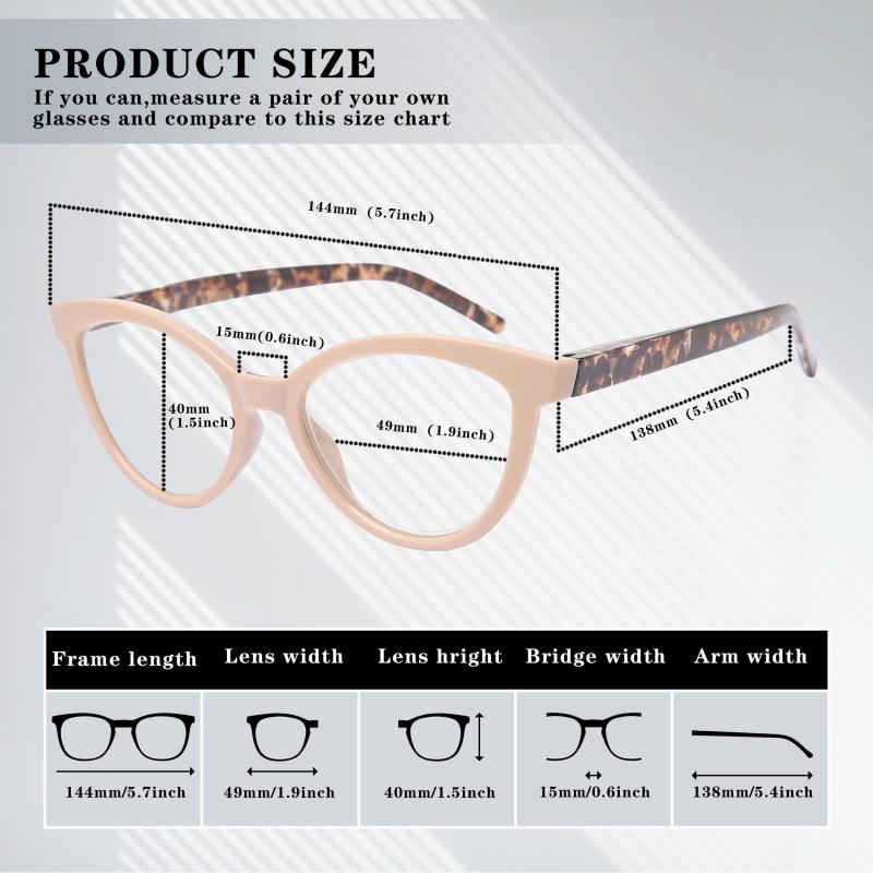Cat Eye Reading Glasses Crystal Lens Spring Hinges Pattern for Women