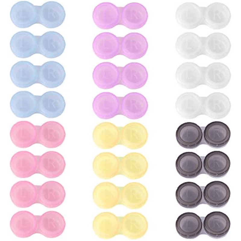 2pcs Colorful Lens Case Bulk Eye Lense Box Holder Container Storage Travel Kit