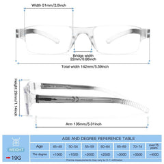 Grey Light Blocking Reading Glasses for Computer Women Men Rectangle Frame