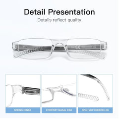 Grey Light Blocking Reading Glasses for Computer Women Men Rectangle Frame