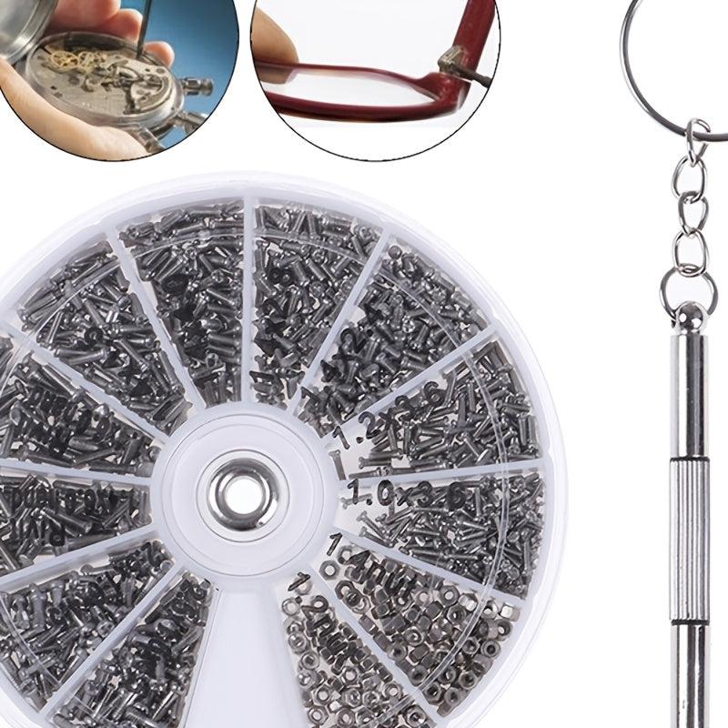 Glasses Repair Kit 12 Screws Nuts M1 M1.2 M1.4 M1.6 for Watches Glasses