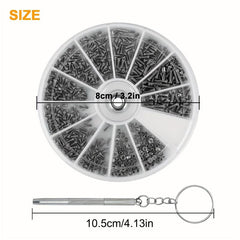 Glasses Repair Kit 12 Screws Nuts M1 M1.2 M1.4 M1.6 for Watches Glasses