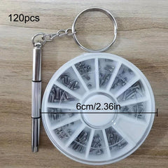 Glasses Repair Kit 12 Screws Nuts M1 M1.2 M1.4 M1.6 for Watches Glasses