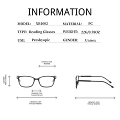 PC Presbyopia Reading Glasses Unisex Men Women Corrective Eyeglasses