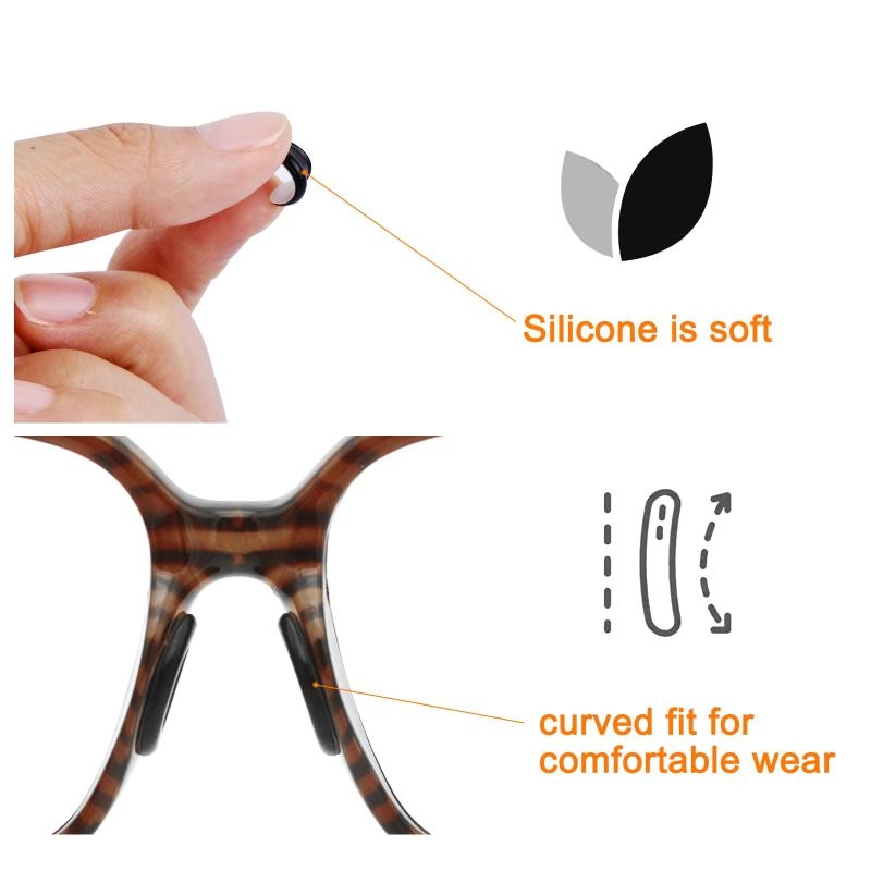 25 Pairs Soft Silicone Nose Pads for Glasses Anti Slip Cushions Men Women