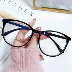 Transparent Computer Glasses Frame Anti Light Round Eyewear