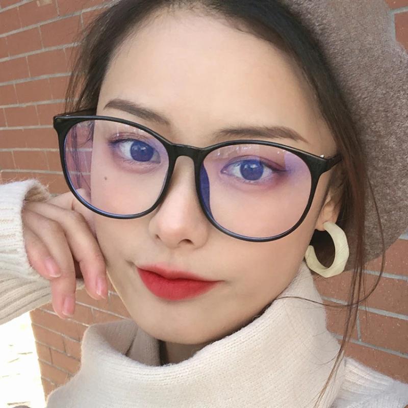 Transparent Computer Glasses Frame Anti Light Round Eyewear