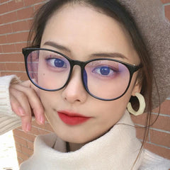 Transparent Computer Glasses Frame Anti Light Round Eyewear