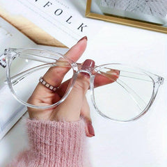 Transparent Computer Glasses Frame Anti Light Round Eyewear