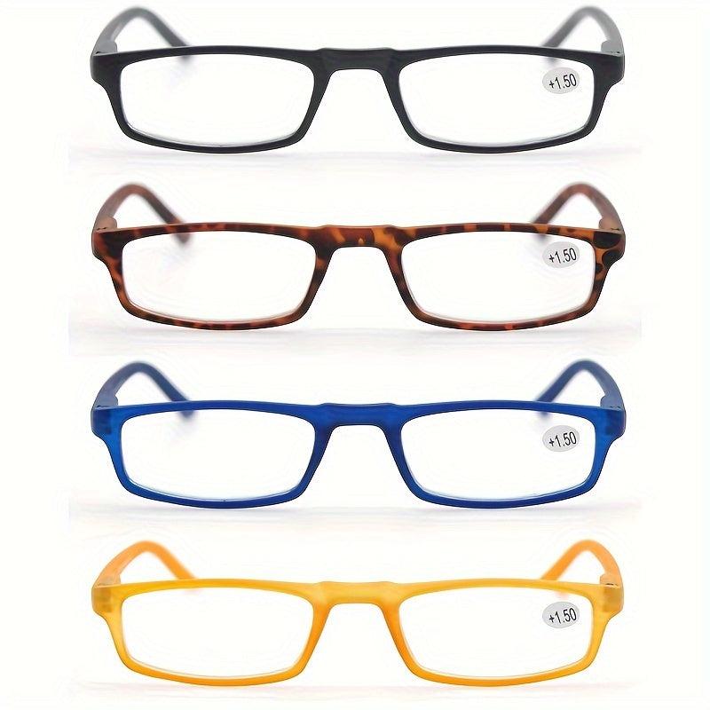4pcs Small Reading Glasses Ultra Light Frame with Diopter 1.0-4.0