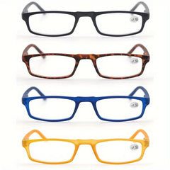 4pcs Small Reading Glasses Ultra Light Frame with Diopter 1.0-4.0