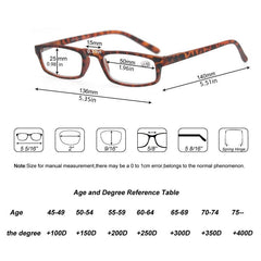 4pcs Small Reading Glasses Ultra Light Frame with Diopter 1.0-4.0