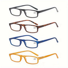 4pcs Small Reading Glasses Ultra Light Frame with Diopter 1.0-4.0
