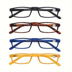 4pcs Small Reading Glasses Ultra Light Frame with Diopter 1.0-4.0