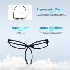 2pcs Full Frame Reading Glasses Lightweight TR90 Anti-slip Temples