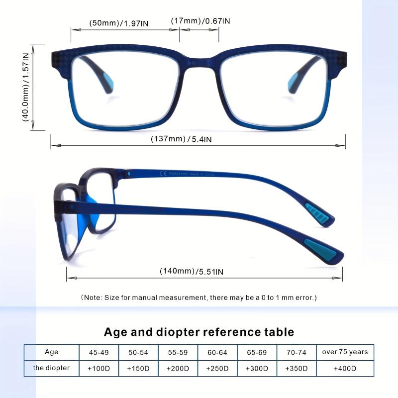 2pcs Full Frame Reading Glasses Lightweight TR90 Anti-slip Temples