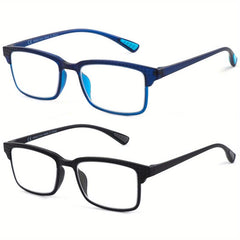 2pcs Full Frame Reading Glasses Lightweight TR90 Anti-slip Temples