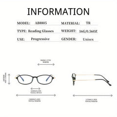 Presbyopia Corrective Oval Frame Reading Glasses +1.0 to +4.0