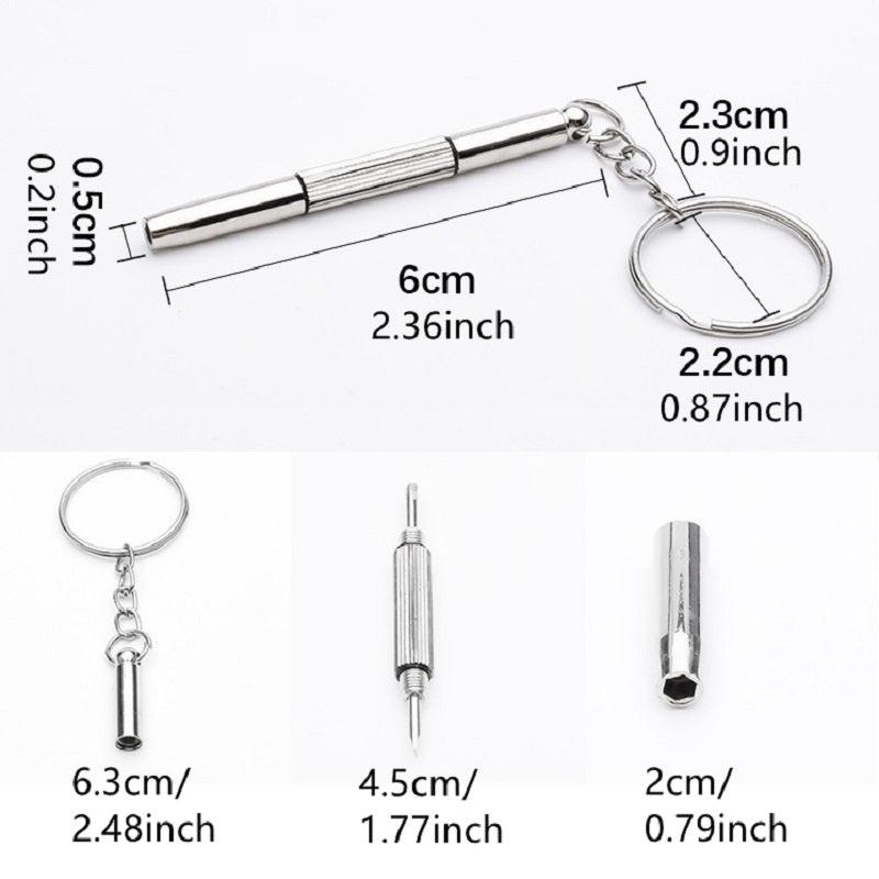 3-in-1 Eyeglass Screwdriver Sunglass Repair Kit with Keychain