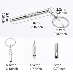 3-in-1 Eyeglass Screwdriver Sunglass Repair Kit with Keychain