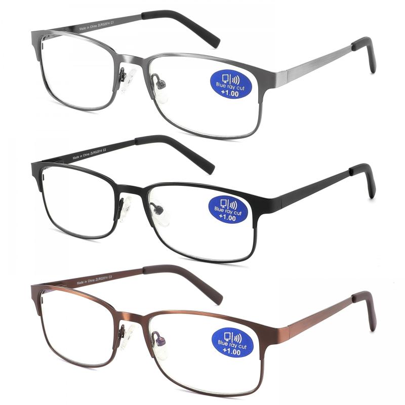 3Pack Metal Reading Glasses For Men Holiday Gift