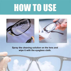2pcs 100ML Glass Cleaner Lens Sunglasses Eyeglass Cleaning Spray Bottle