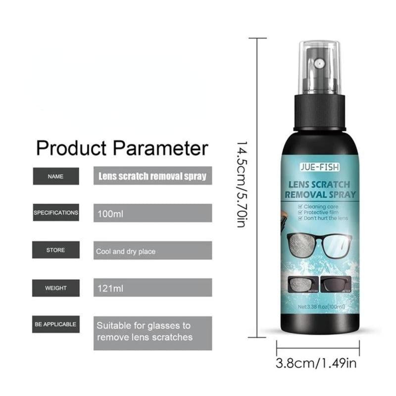 2pcs 100ML Glass Cleaner Lens Sunglasses Eyeglass Cleaning Spray Bottle