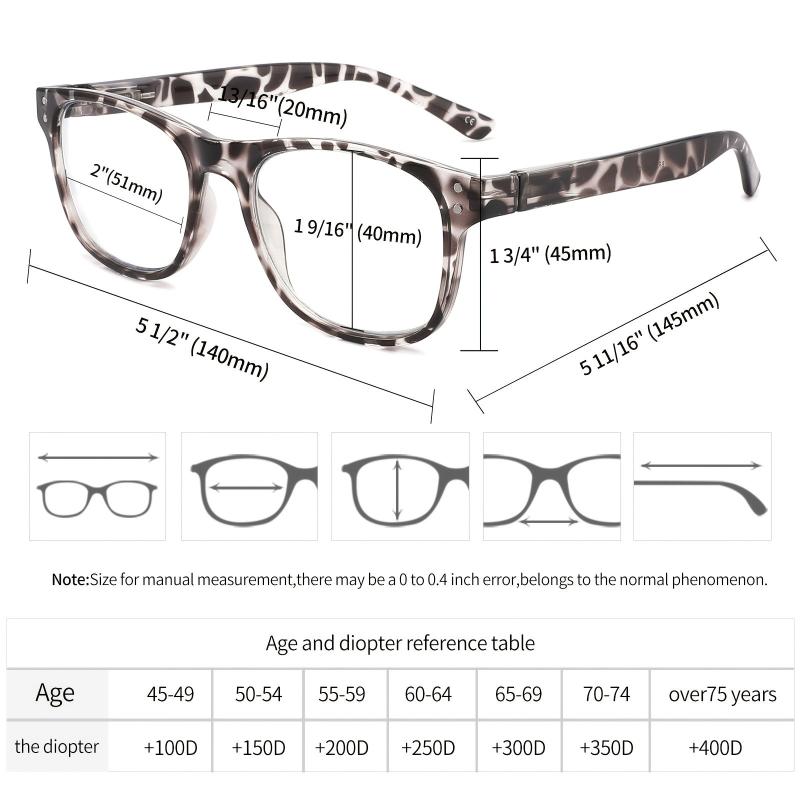 4pcs Spring Hinges Reading Glasses Men Women Funky Glasses