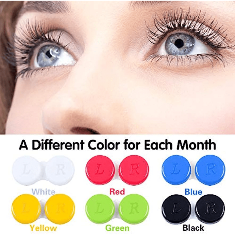 2pcs Lens Cases Left Right Eyes Lens Container 6 Colors